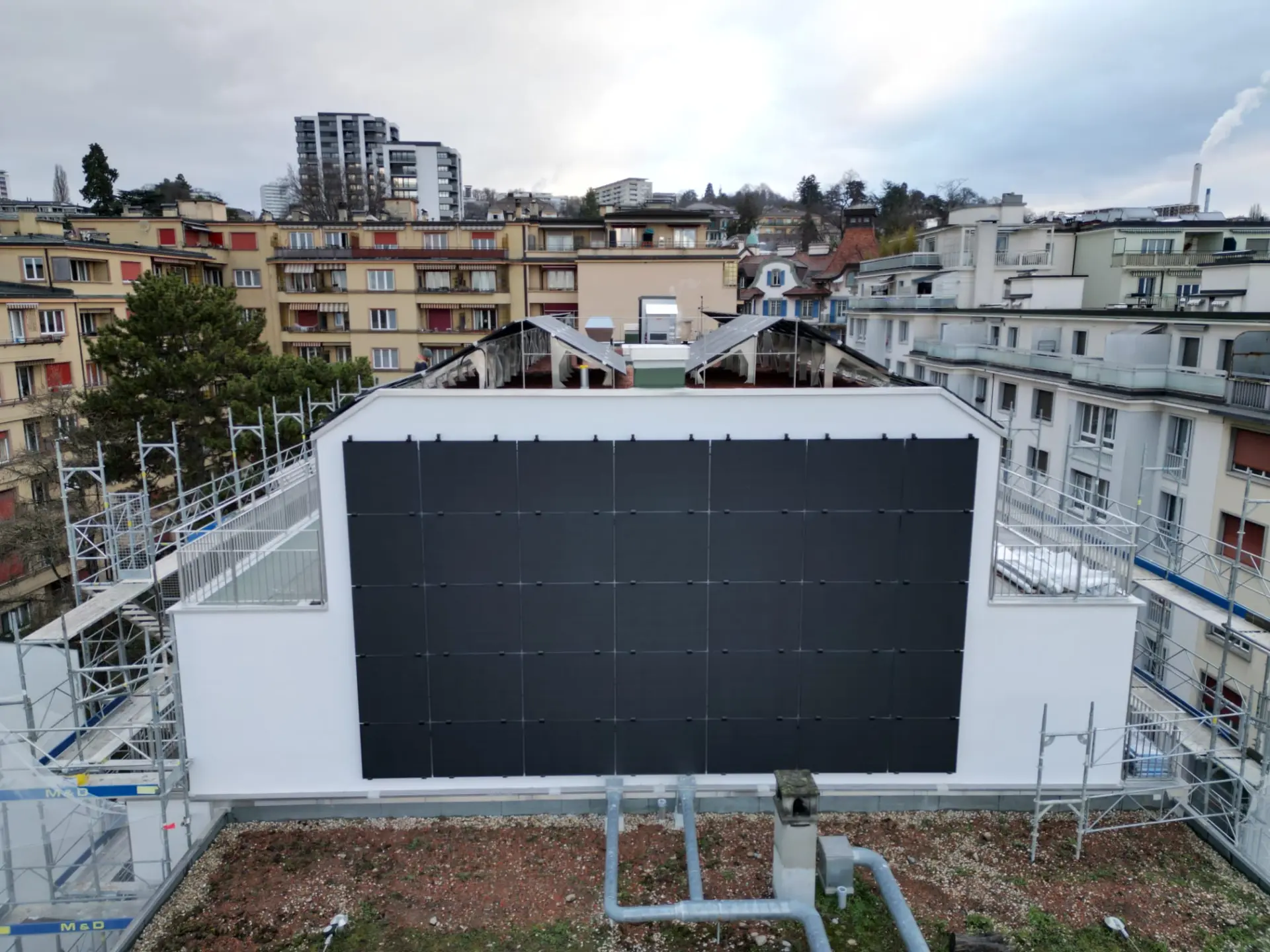 Solexis PV-Fassade pv-concrete Unterkonstruktion gedämmte Fassade WDVS